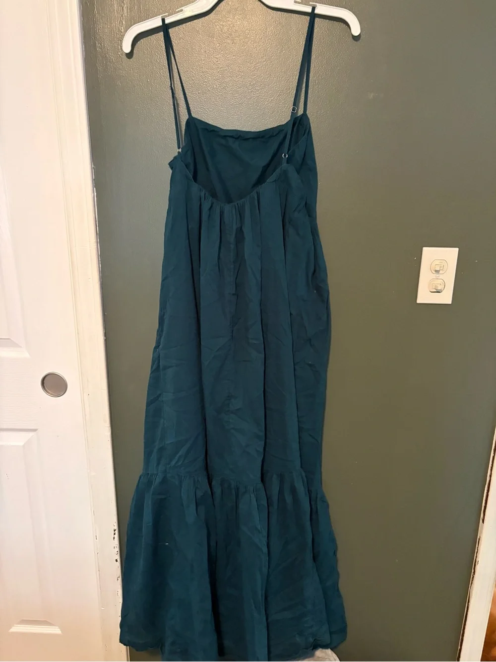 Abercrombie & Fitch Teal Spaghetti-Strap Maxi Dress